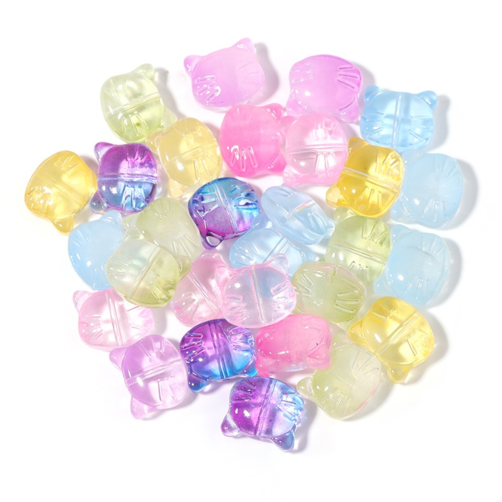 Jewelry Making Jig - 30Pcs/Lot Cute Glass Cat Head Beads
