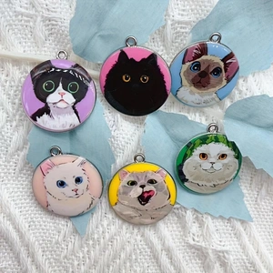 10pcs cartoon animal cat ename - Jewelry Making Earrings recension och pris
