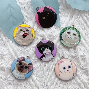 10pcs cartoon animal cat ename - Jewelry Making Earrings recension och pris