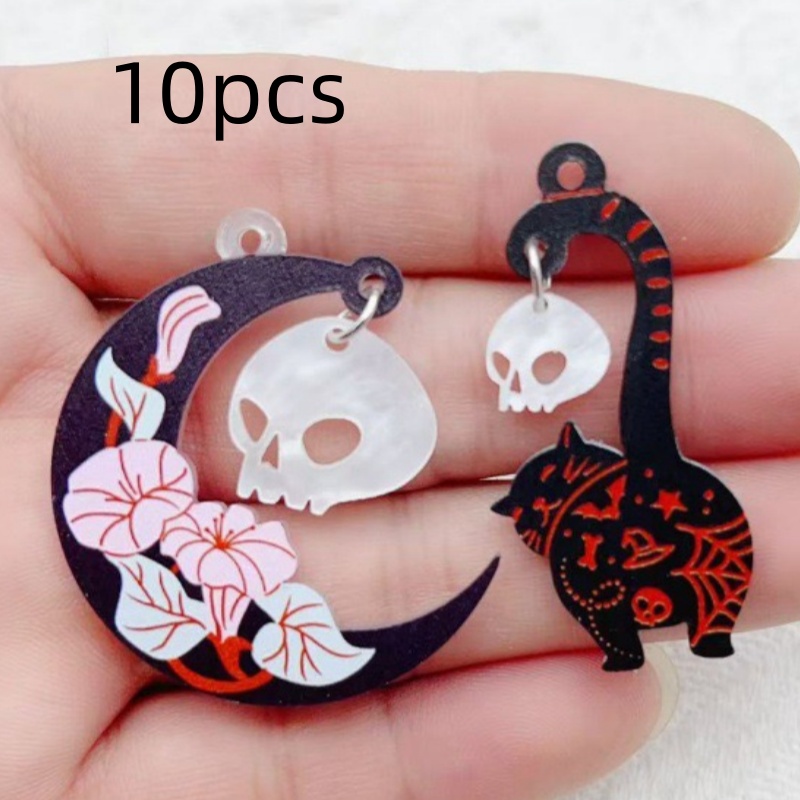 10pcs Halloween Acrylic Ghost  - Jewelry Making Earrings recension och pris