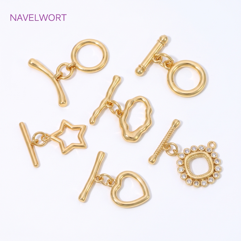 18K Gold Plated Brass Toggle C - Toggle Clasp Gold recension och pris
