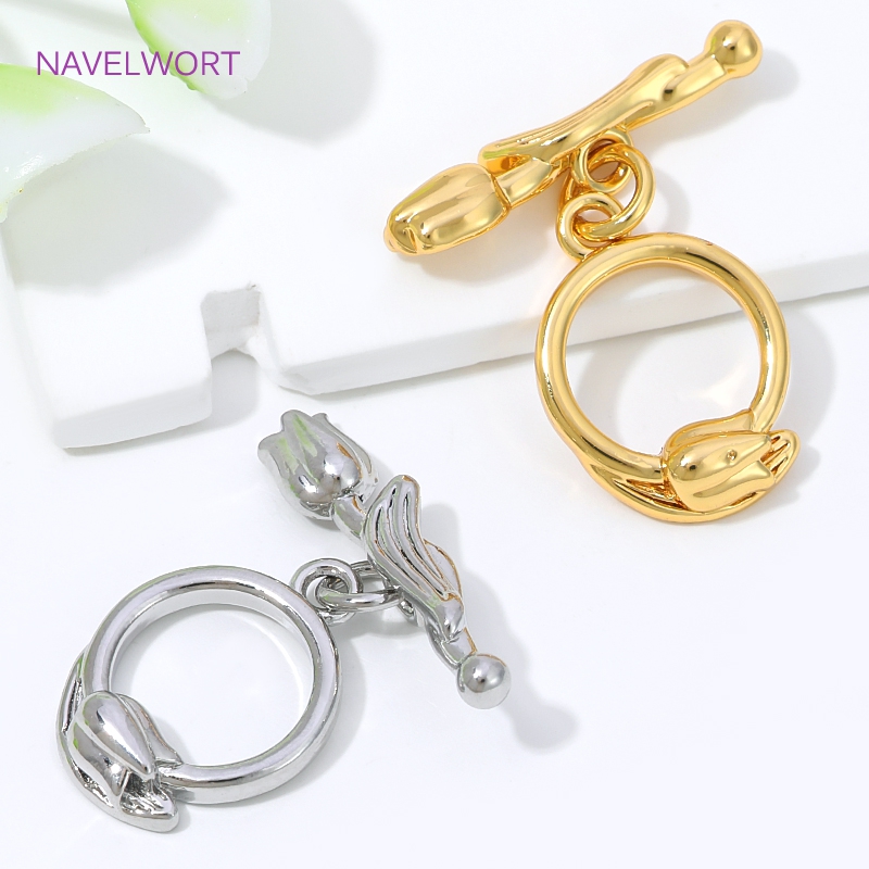 18K Gold Plated Brass Toggle C - Toggle Clasp Gold recension och pris