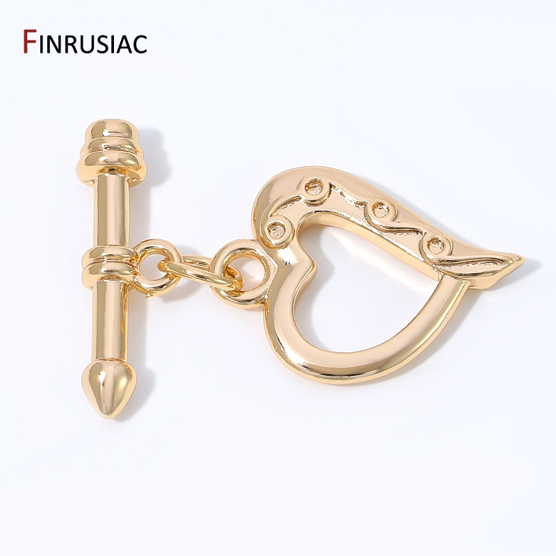 14K Gold Plated Brass Heart Sh - Toggle Clasp Gold recension och pris