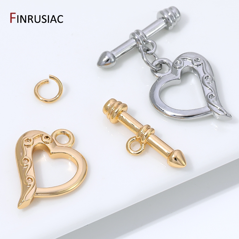 14K Gold Plated Brass Heart Sh - Toggle Clasp Gold recension och pris