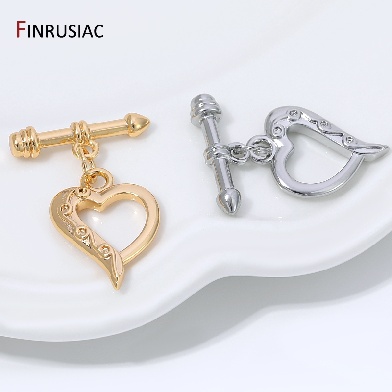 14K Gold Plated Brass Heart Sh - Toggle Clasp Gold recension och pris