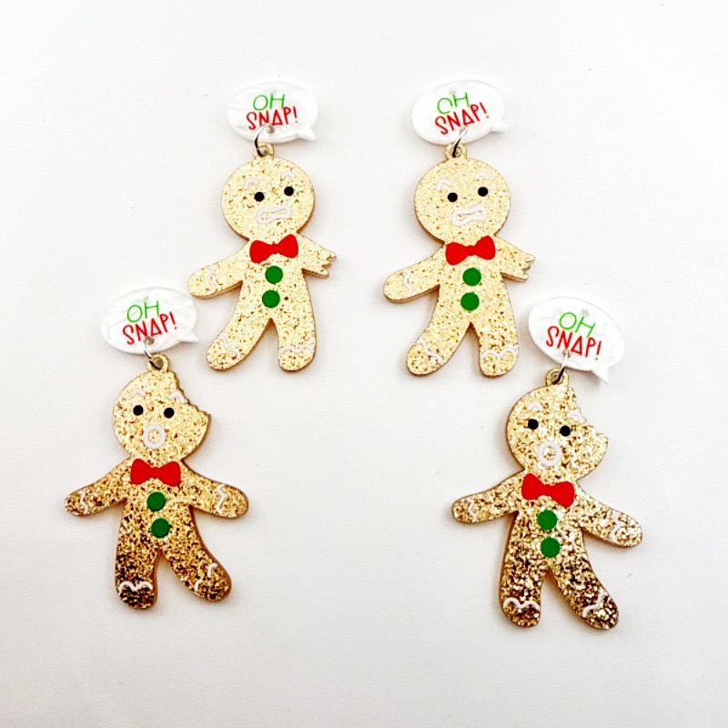 10pcs Cute Christmas Gingerbre - Jewelry Making Earrings recension och pris