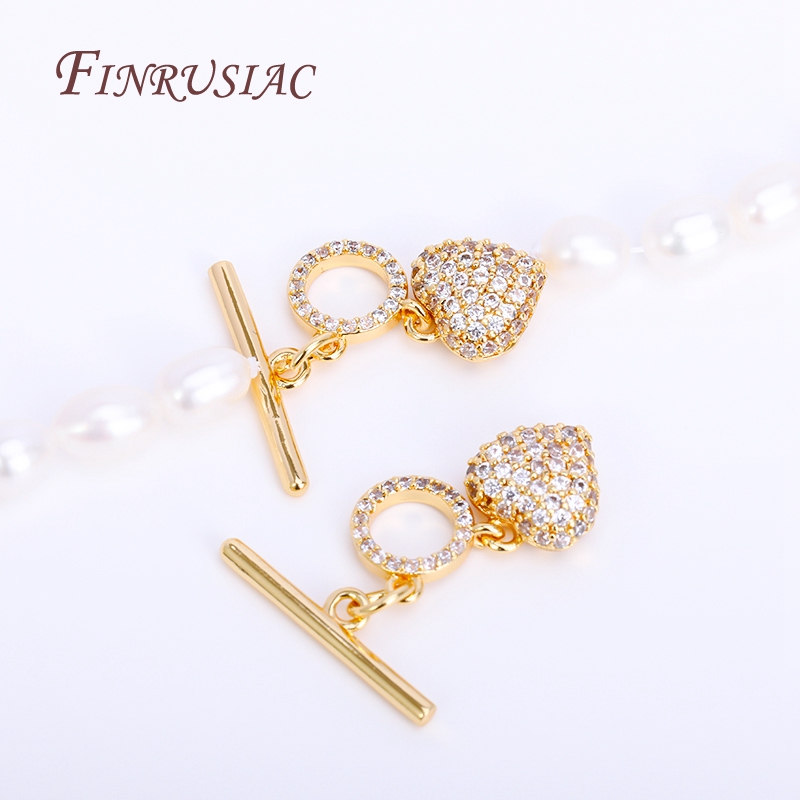 Inlaid Zircon OT Clasp High Qu - Toggle Clasp Gold recension och pris