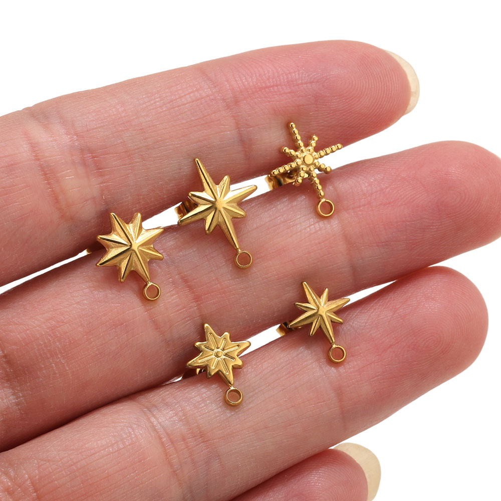 6pcs Stainless Steel Star Earr - Jewelry Making Techniques recension och pris