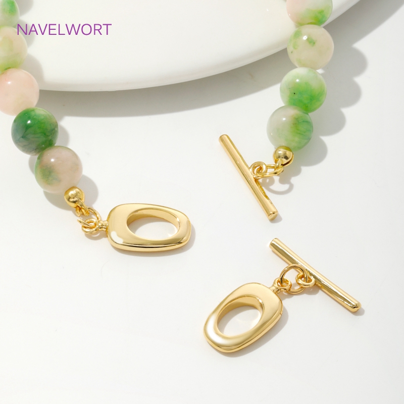 18K Gold Plated Brass Irregula - Toggle Clasp Gold recension och pris