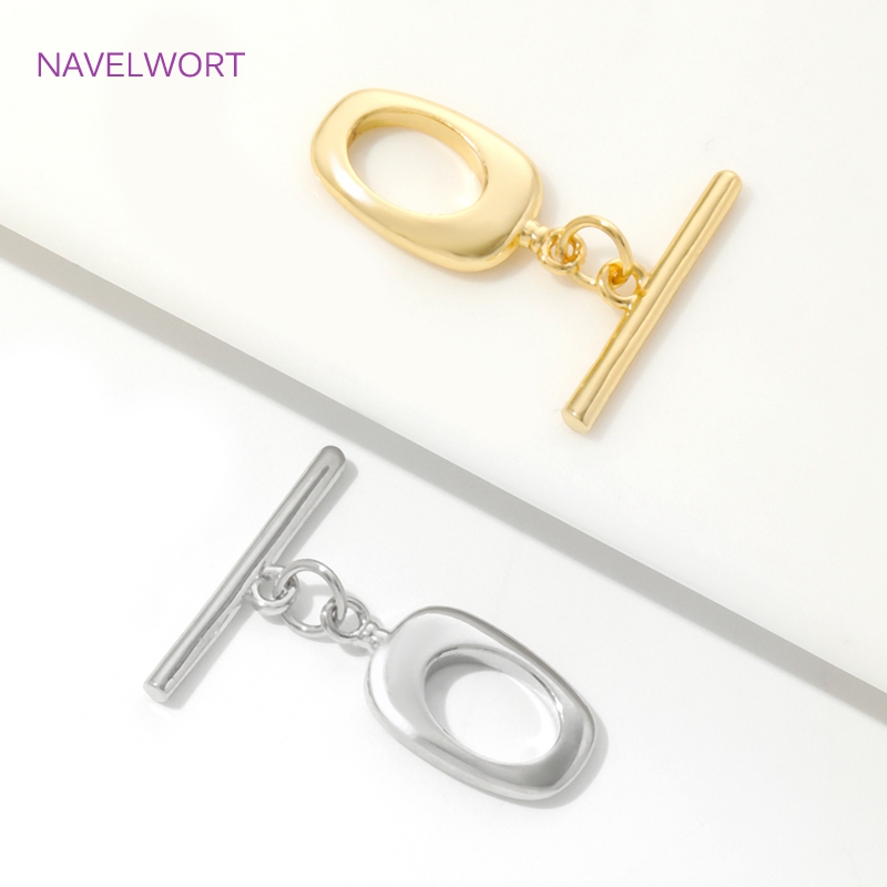 18K Gold Plated Brass Irregula - Toggle Clasp Gold recension och pris