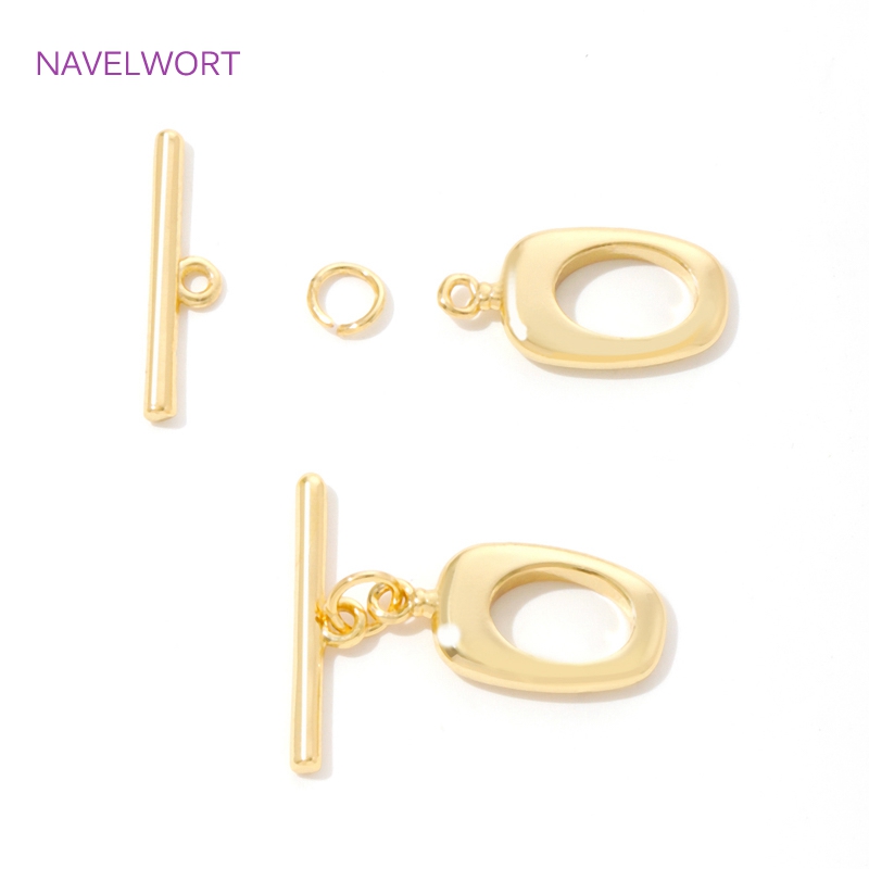 18K Gold Plated Brass Irregula - Toggle Clasp Gold recension och pris