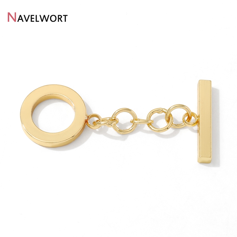 18K Gold Plated Brass Metal Ro - Toggle Clasp Gold recension och pris