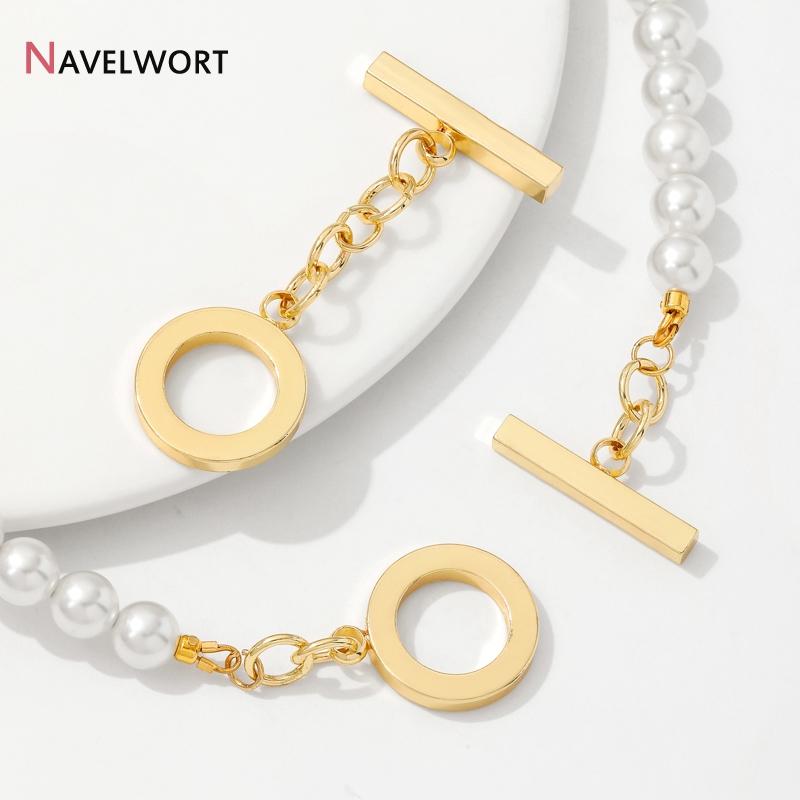 18K Gold Plated Brass Metal Ro - Toggle Clasp Gold recension och pris