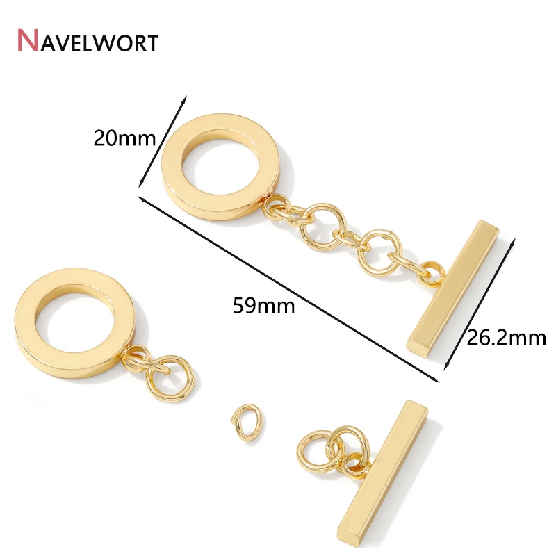 18K Gold Plated Brass Metal Ro - Toggle Clasp Gold recension och pris