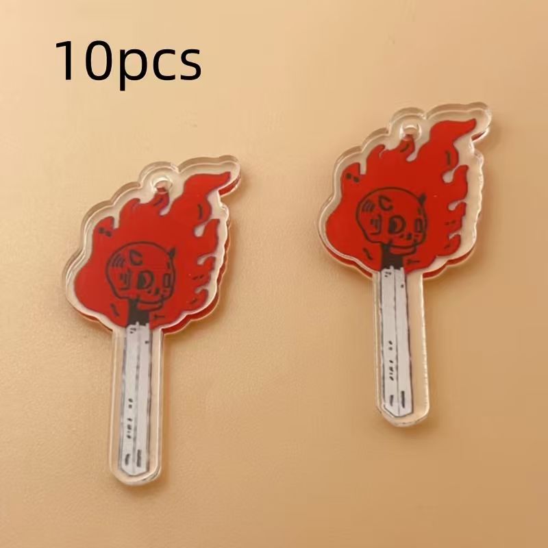 10pcs acrylic skull pendant, D - Jewelry Making Earrings recension och pris