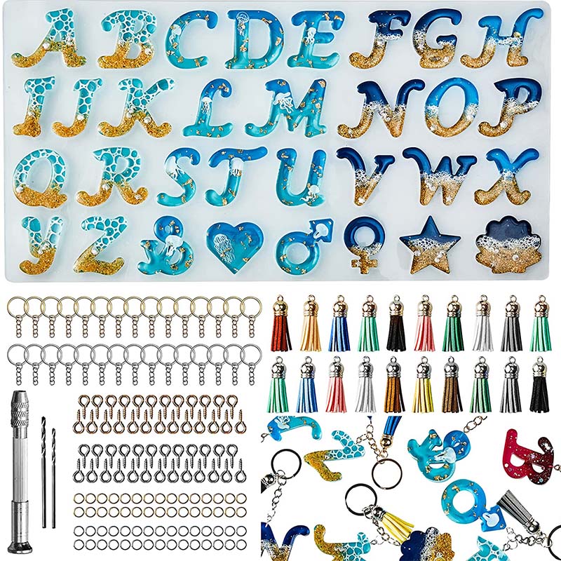 Alphabet Silicone Mold for Epo - Jewelry Making Tool Kit recension och pris