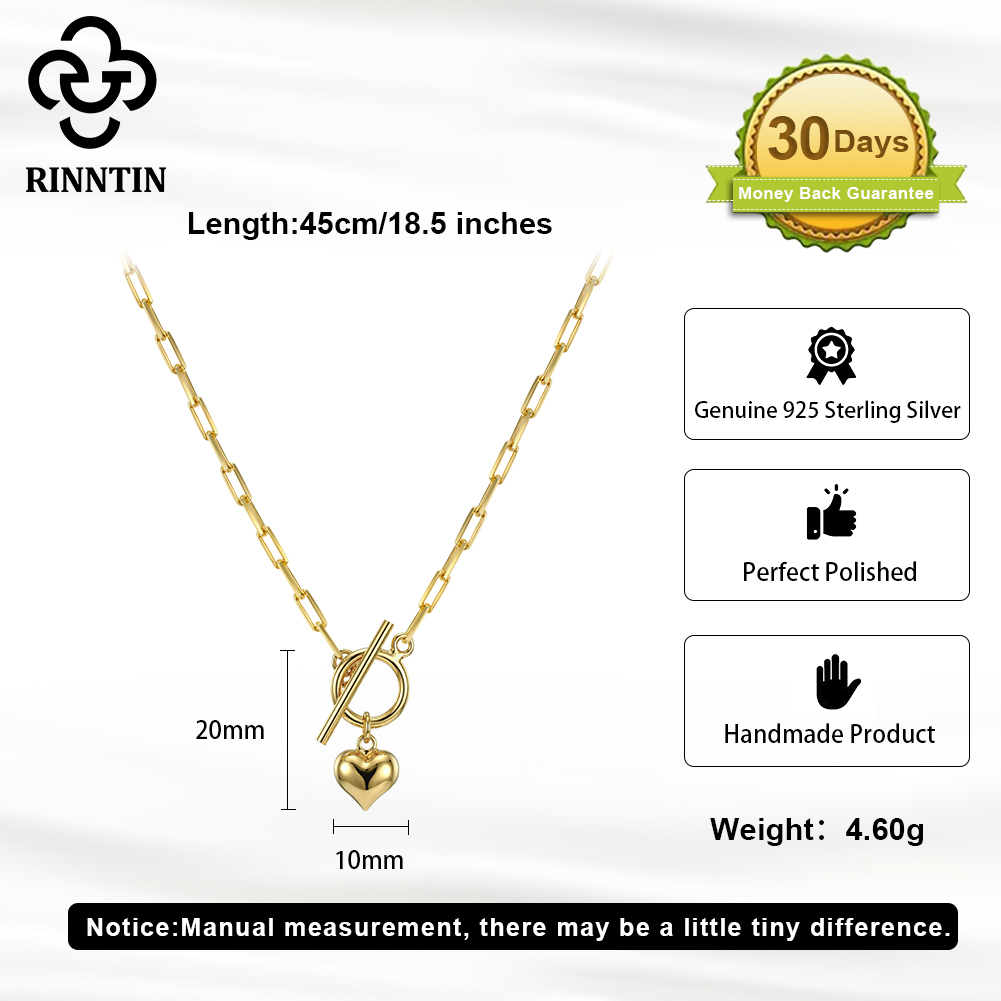 Rinntin 925 Sterling Silver 14 - Toggle Clasp Gold recension och pris