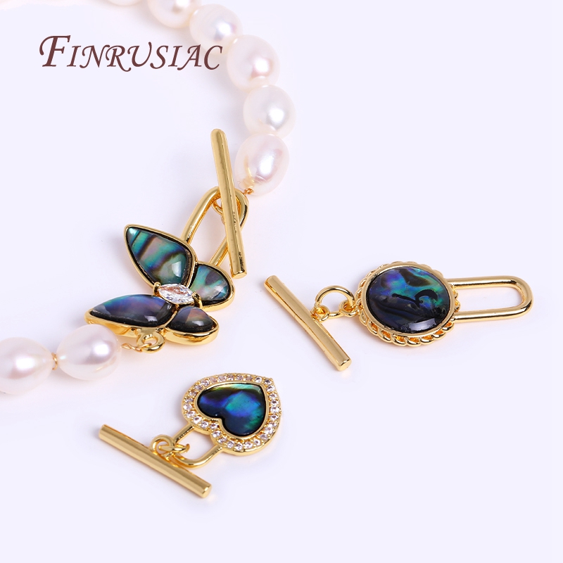 3 Style Gold Plated Abalone Sh - Toggle Clasp Gold recension och pris