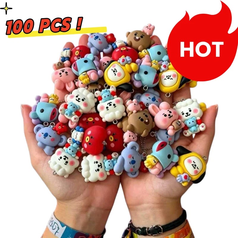 7pcs BT21 Resin Cartoon Charm  - Jewelry Making Earrings recension och pris