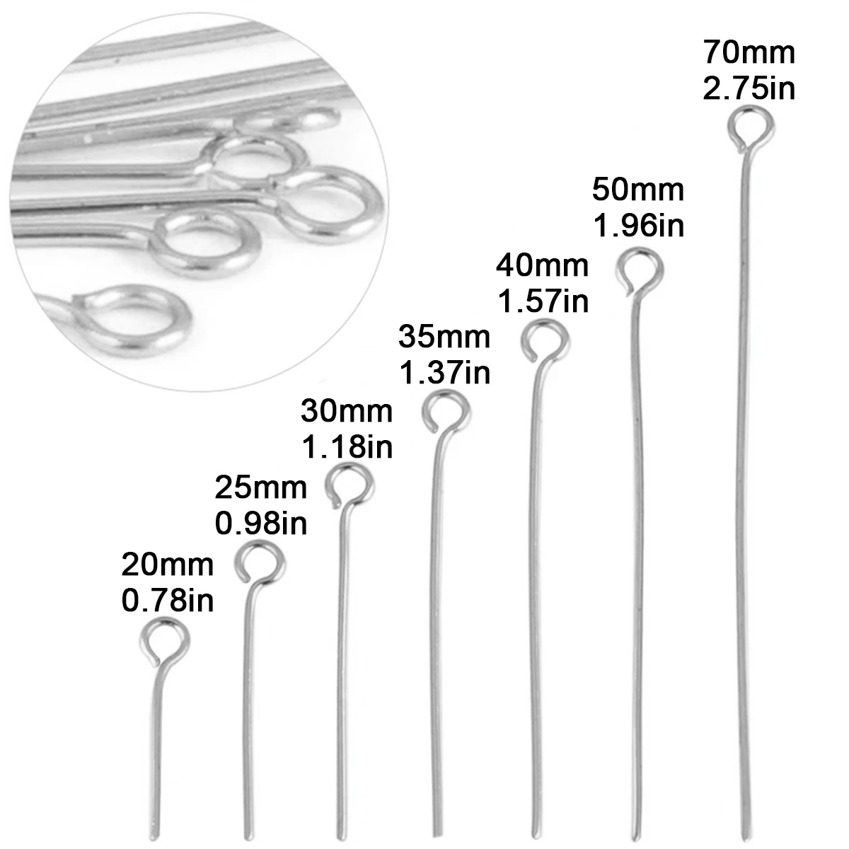 100Pcs/Lot Stainless Steel Eye - Jewelry Making Jig recension och pris