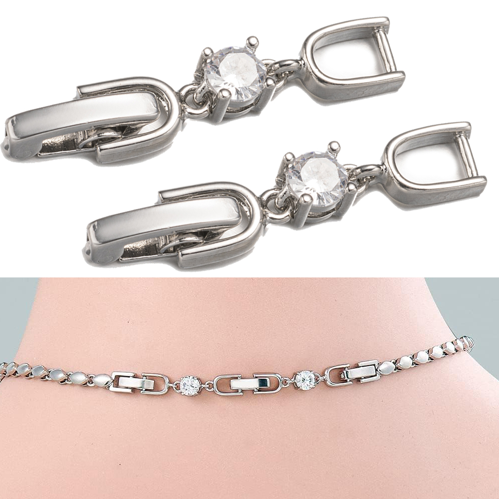 5pcs White Gold Plated Crystal - Jewelry Making Set recension och pris