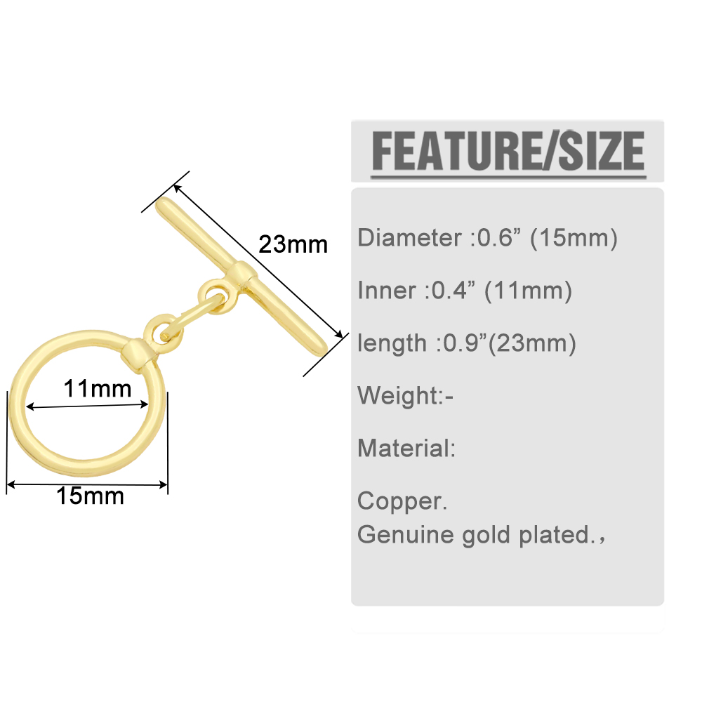 OCESRIO Trendy Toggle Round Cl - Toggle Clasp Gold recension och pris