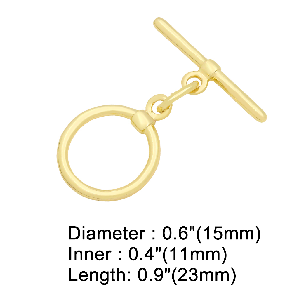 OCESRIO Trendy Toggle Round Cl - Toggle Clasp Gold recension och pris