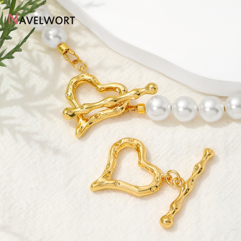 18K Gold Plated Heart Shape OT - Toggle Clasp Gold recension och pris