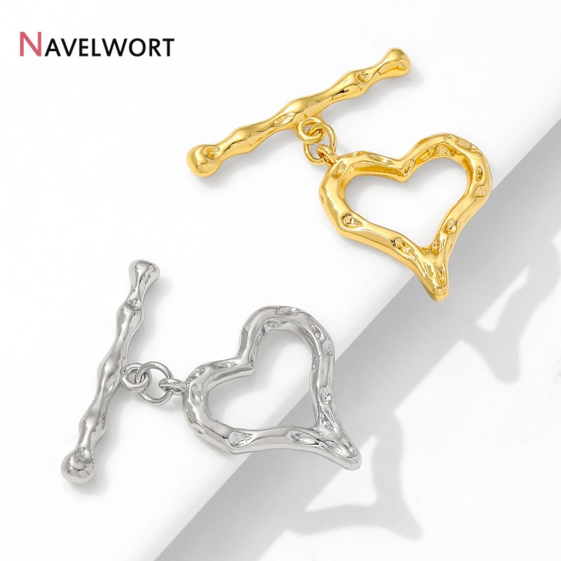 18K Gold Plated Heart Shape OT - Toggle Clasp Gold recension och pris