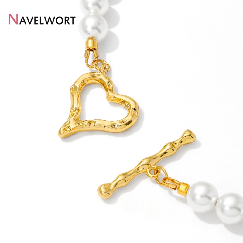 18K Gold Plated Heart Shape OT - Toggle Clasp Gold recension och pris