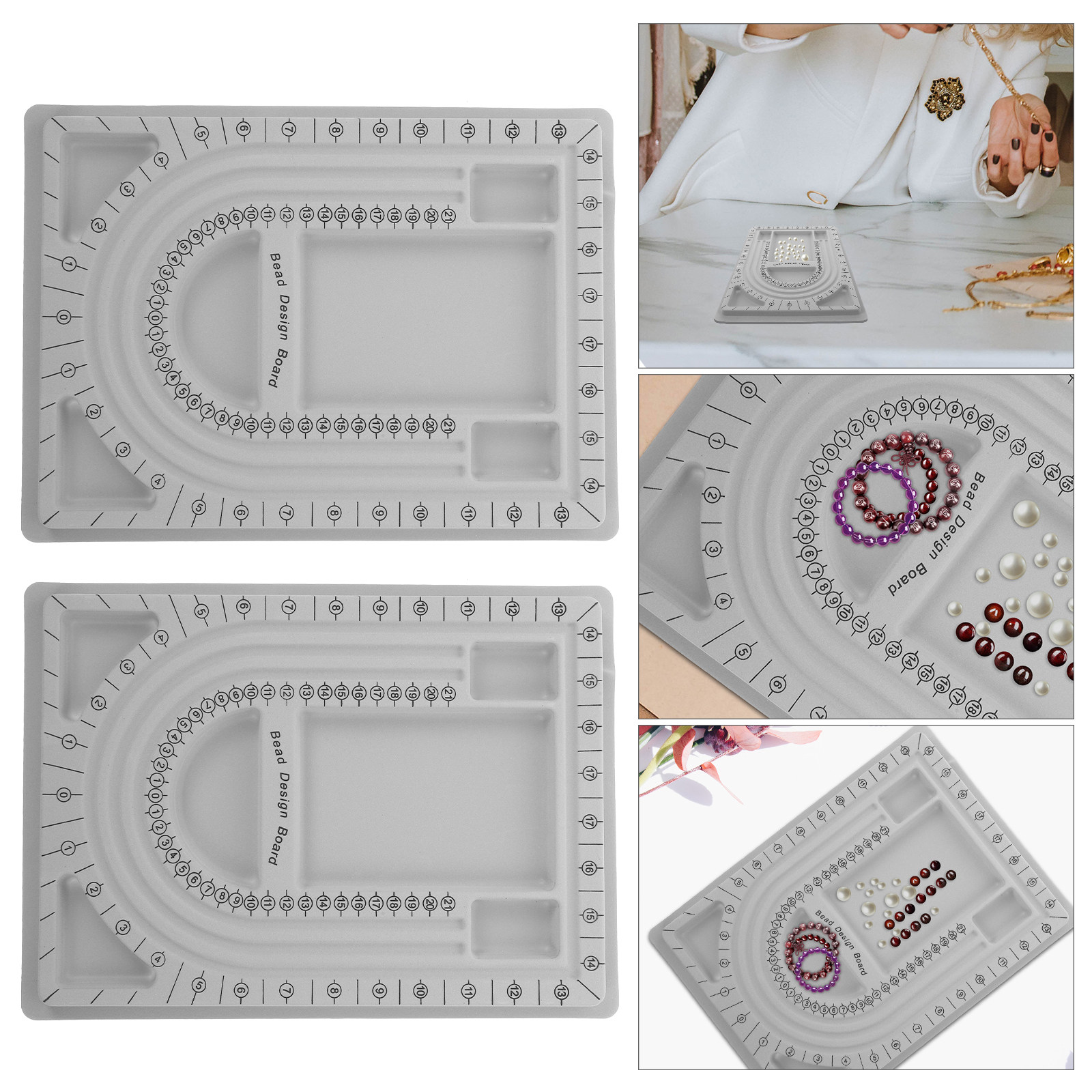 2Pcs Bead Design Board Jewelry - Bead Organizer Tray recension och pris