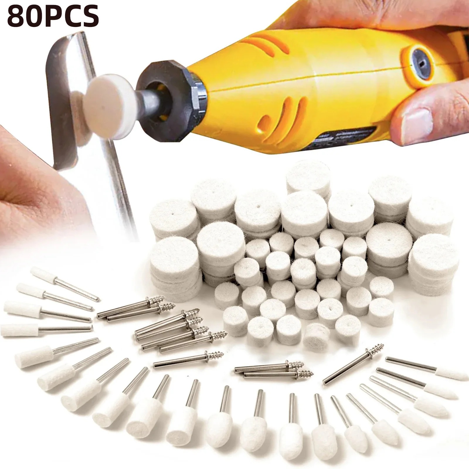 80PCS Wool Felt Buffing Wheel  - Jewelry Making Set recension och pris