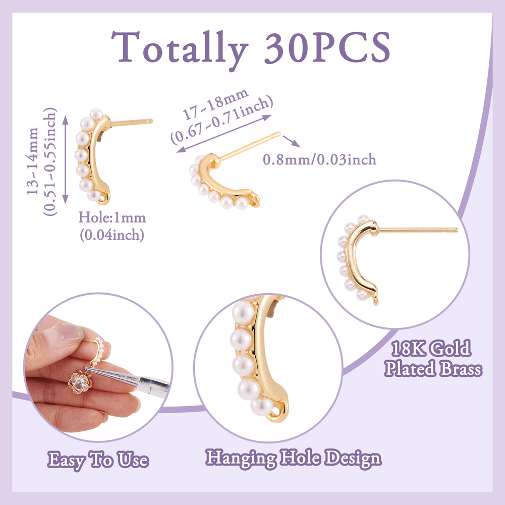30pcs Brass Stud Earring Findi - Jewelry Making Set recension och pris