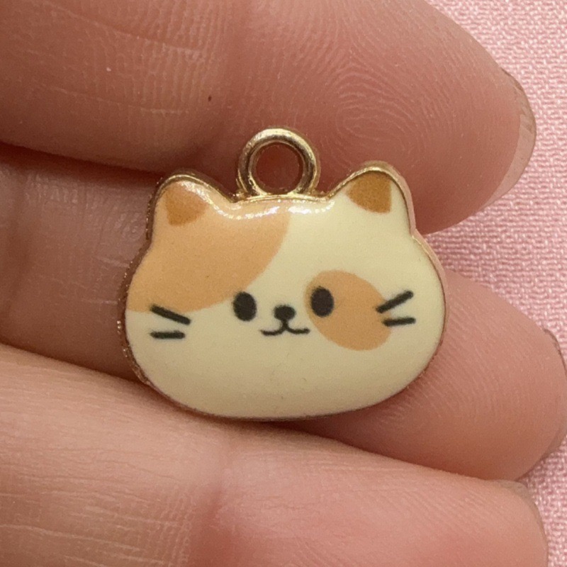 12pcs Printed Cat Head Alloy D - Jewelry Making Earrings recension och pris