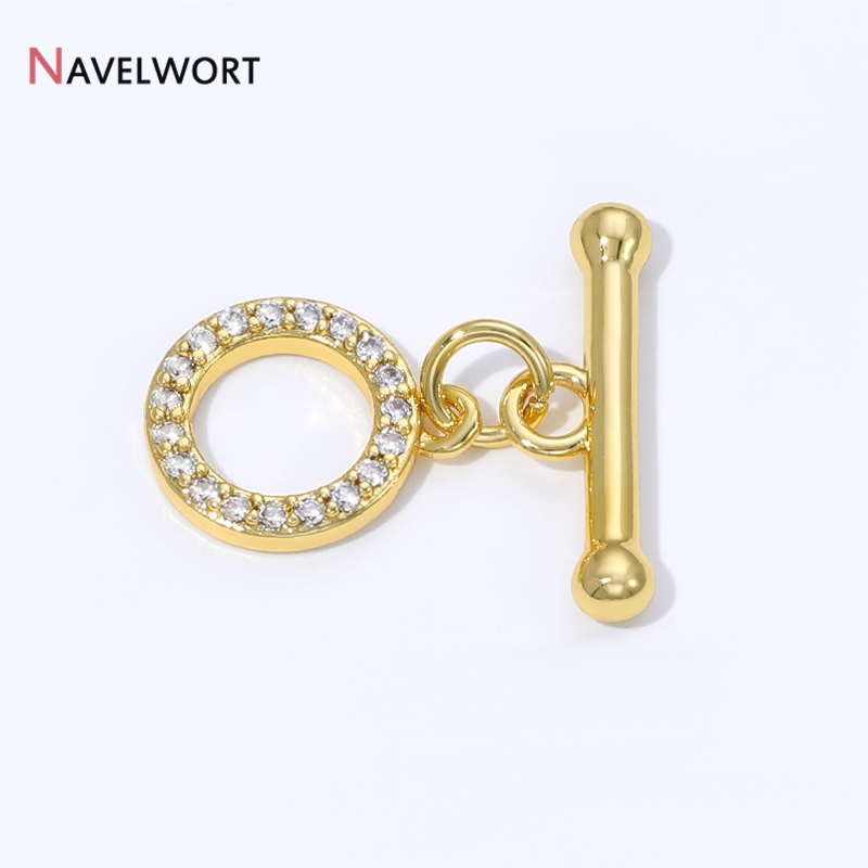 18K Gold Plated Brass Inlaid Z - Toggle Clasp Gold recension och pris