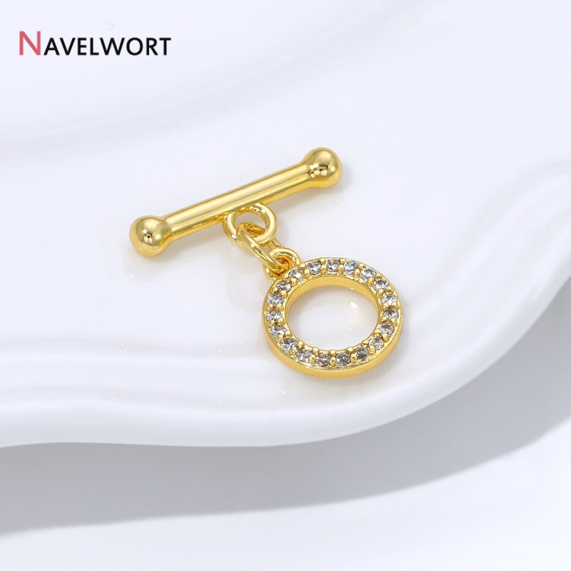 18K Gold Plated Brass Inlaid Z - Toggle Clasp Gold recension och pris