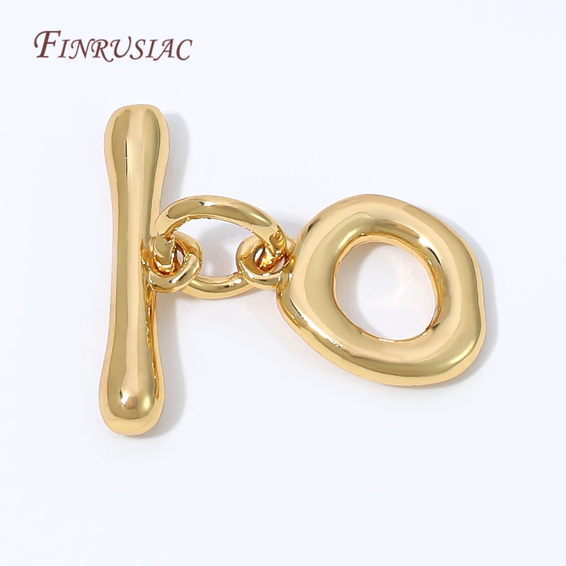 18K Gold Plated Irregular Oval - Toggle Clasp Gold recension och pris